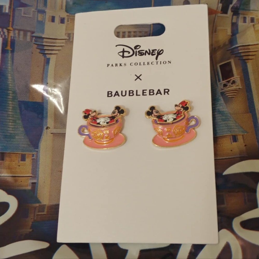 ❤️FIRM! NWT DISNEY PARKS COLLECTION X BAUBLEBAR MICKEY AND MINNIE MOUSE MAD TEA